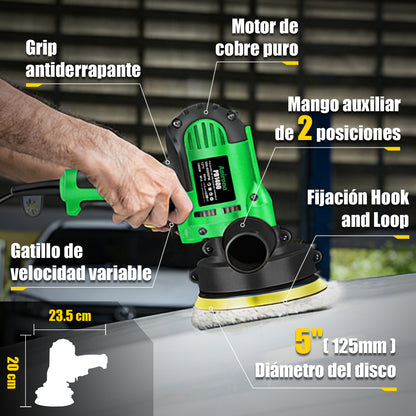 Pulidora Rotativa 125mm Eléctrico Para Coches 1400w Anirona PD1400