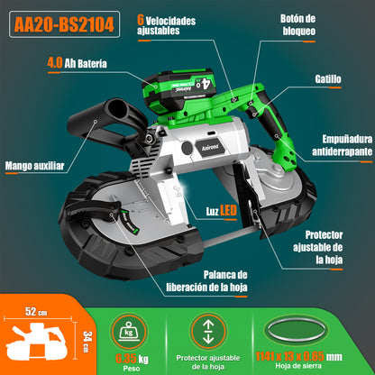Sierra Cinta Banda Inalámbrica Corte Profundo 4.0ah Batería AA20-BS2104