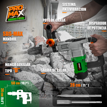 Martillo Demoledor Cincelador Sds-max Concreto Anirona DH35D