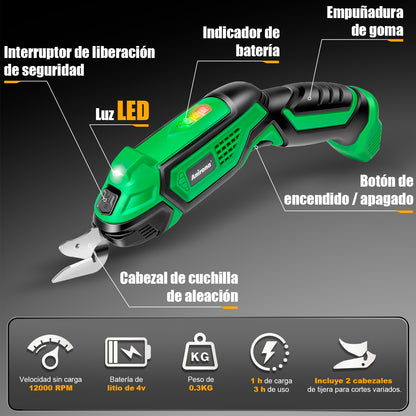 Tijera Eléctrica Inalámbrica Para Cortar Lamina Tela Anirona  AS107
