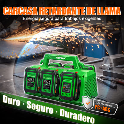 Cargador 6 Baterías Carga Simultánea Anirona 20v Ion Litio CG20-6AS