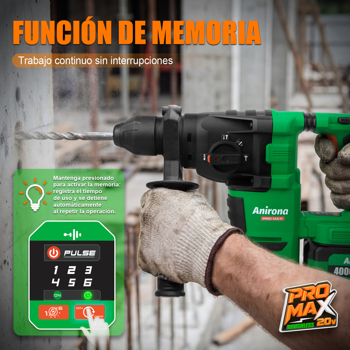 Rotomartillo Cincelador Colector De Polvo 4j Anirona Promax ARH515PM + VC515PM