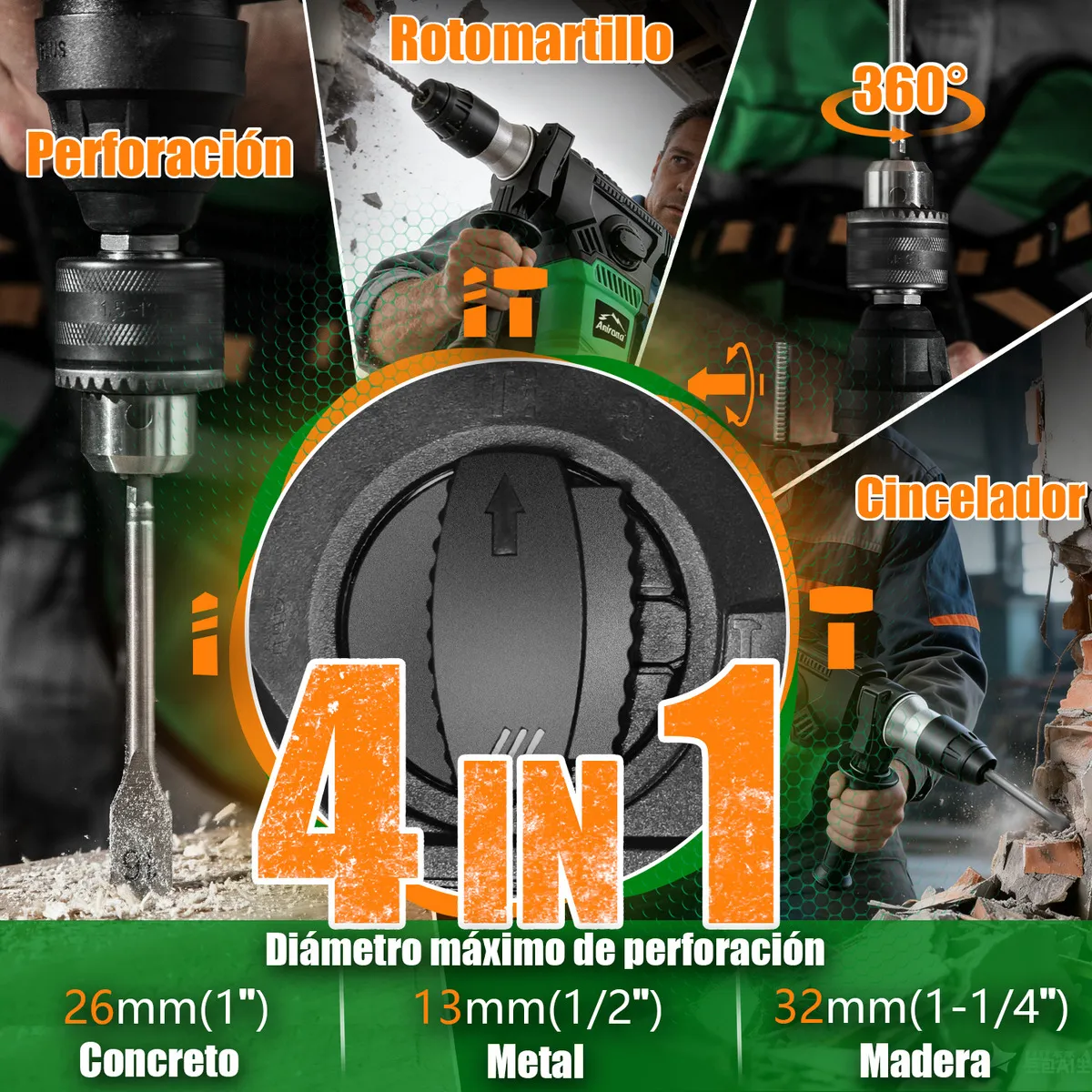 Rotomartillo Cincelador Anirona Industrial Sds 1700w Ma32
