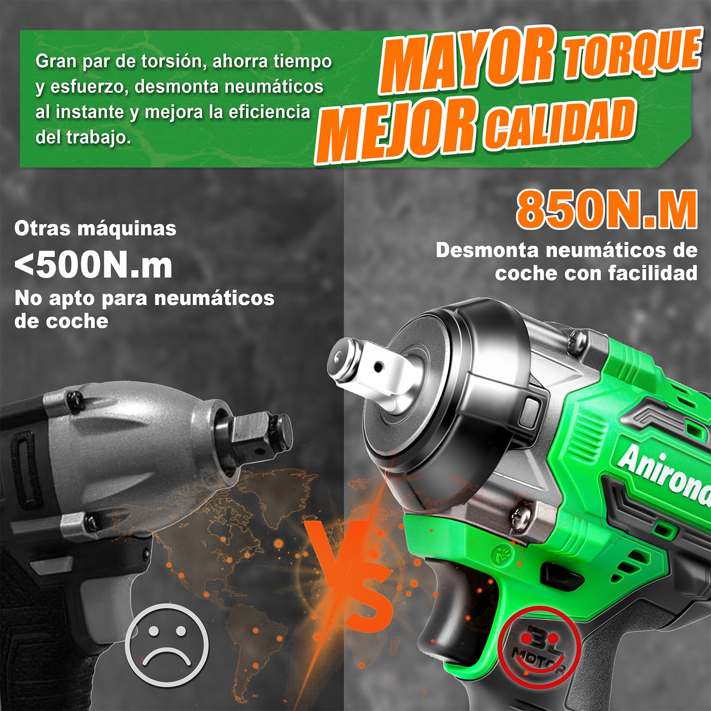 Llave De Impacto Inalámbrico 850nm 4000mah Anirona Promax W850PM