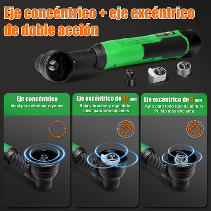 Pulidora Orbital De Doble Acción Con 2 Baterías Anirona PD12