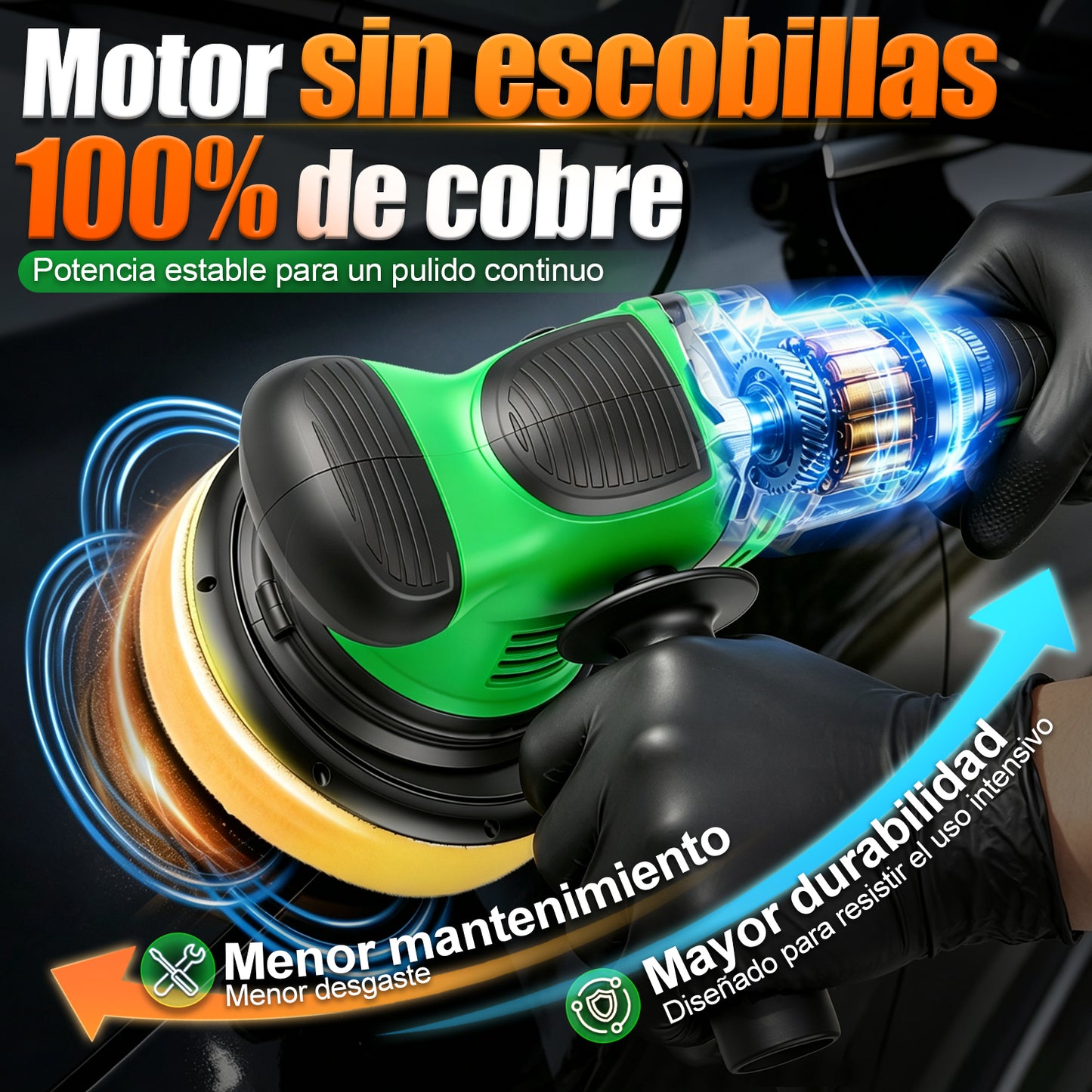 Pulidora Inalámbrica 20v Roto Orbital Doble Acción 6'' Auto AA20-PD8633