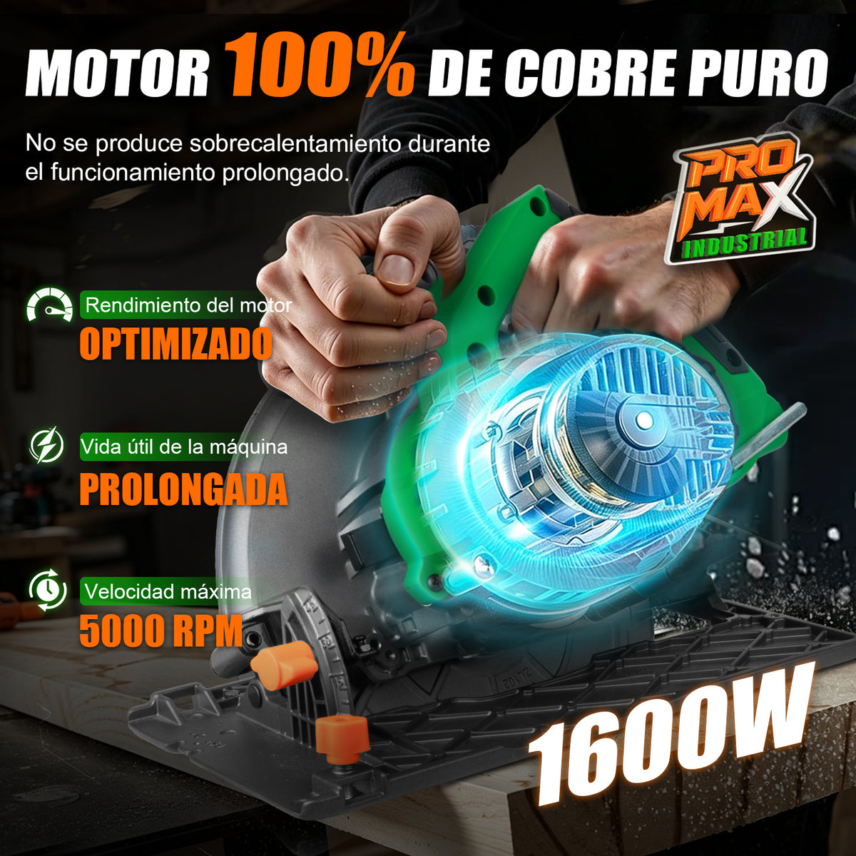 Sierra Circular Eléctrica 7-1/4'' 1600w 127v Anirona Promax CS714A