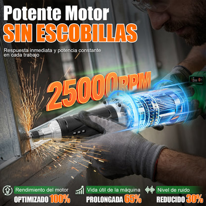 Rectificadora Recta Inalámbrico 1/4'' Brushless 20v Esmeril AA20-E503