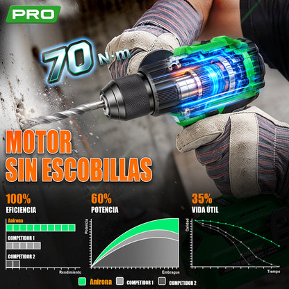 Taladro Rotomartillo Inalámbrico 20v Brushless Con 2 Batería AA20-D605P