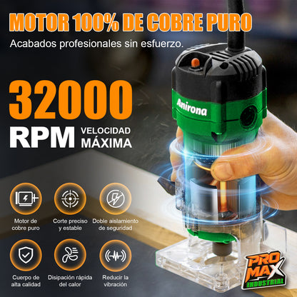 Router Anirona 800w +5 Brocas Carburo 1/4'' AR800