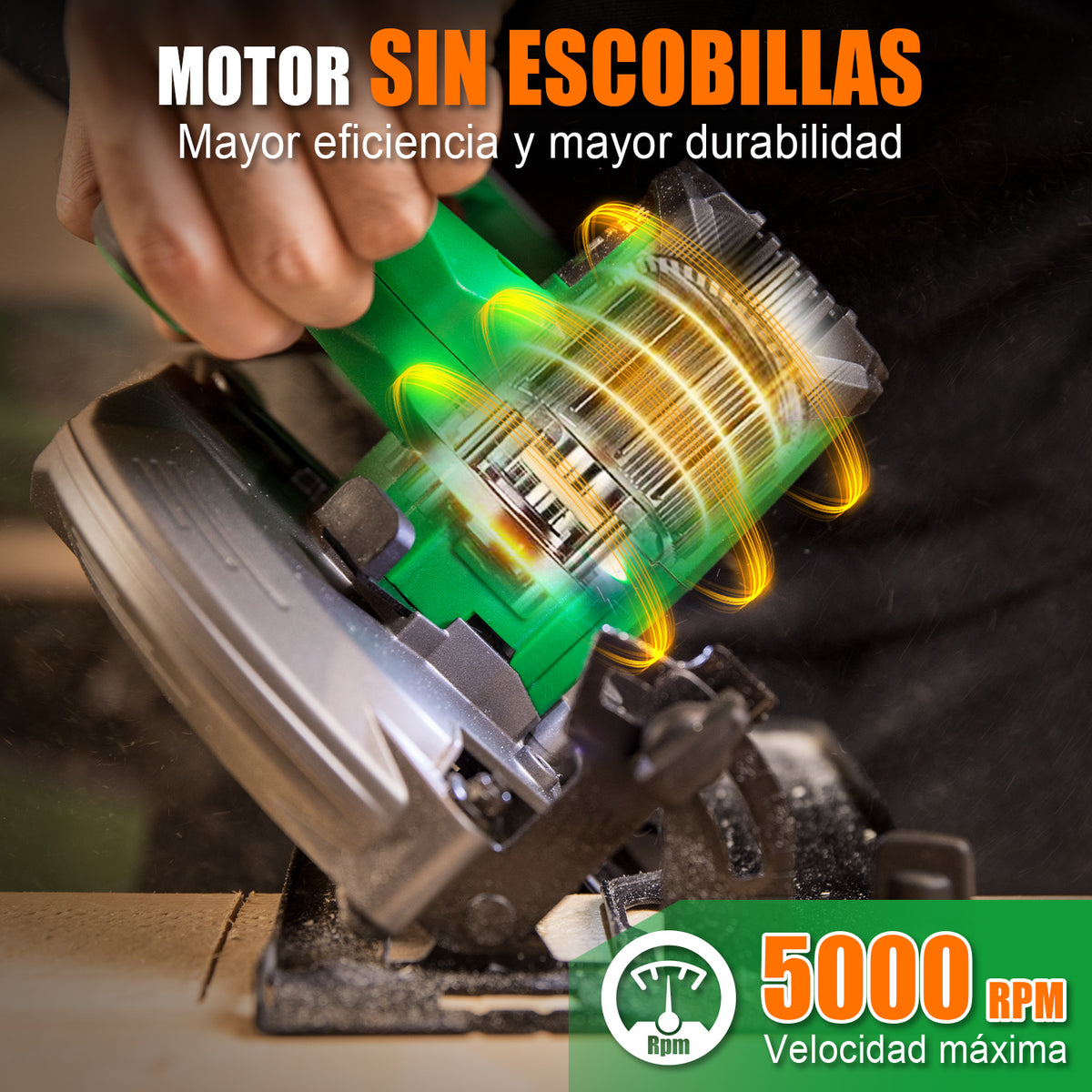 Sierra Circular Sin Carbones Inalámbrico 7-1/4 Anirona 4.0ah A40CS185