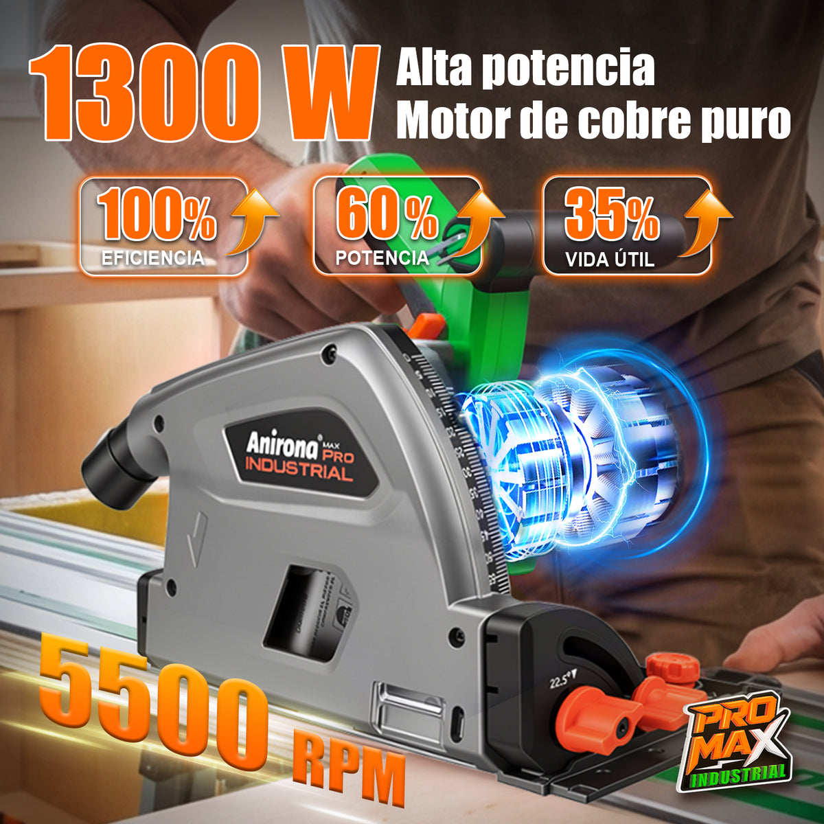Sierra De Inmersión Eléctrica 6-1/2in Anirona Promax 1300w TS5268ACPM