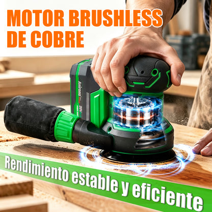 Lijadora Orbital Inalámbrica 20v Brushless Anirona 125mm AA20-SD2620
