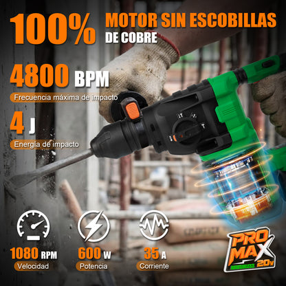 Rotomartillo Cincelador Colector De Polvo 4j Anirona Promax ARH515PM + VC515PM