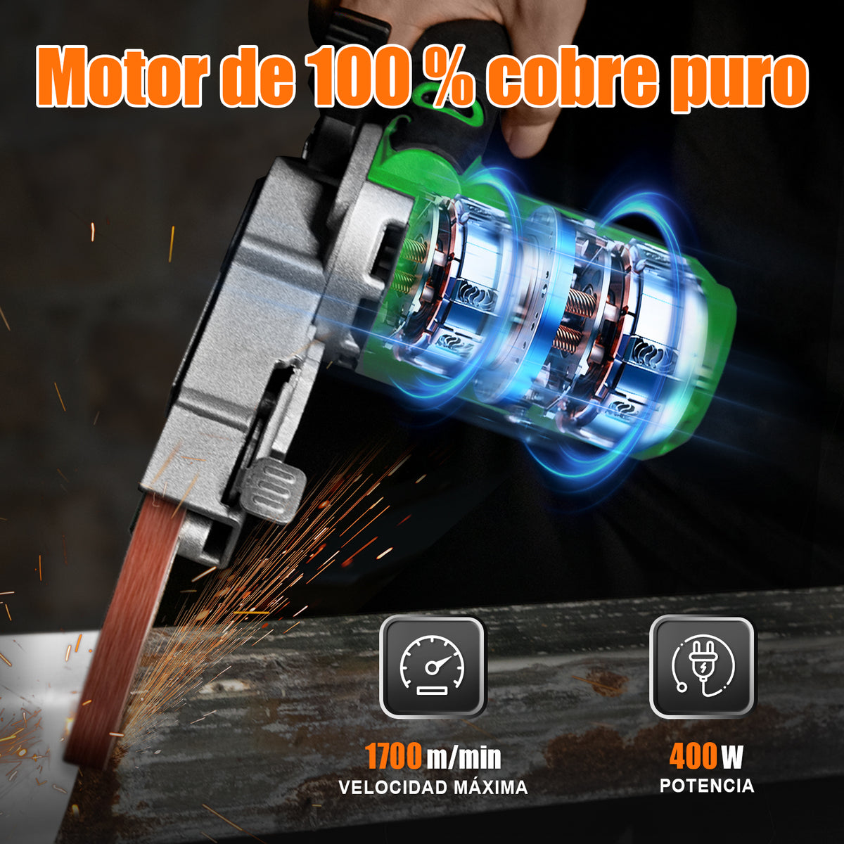 Mini Lijadora De Banda 1/2"" X 18"" Anirona MBS457A