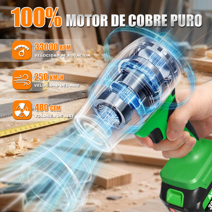 Soplador De Aire Para Hojas Inalámbrico Anirona 2 Baterías AA20-S480