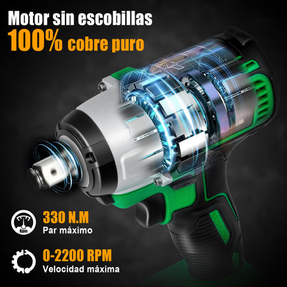 Kit De Taladro Rotomartillo & Llaves De Impacto Sin Carbones AA13NBL+AA330W