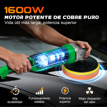Pulidora Lijadora Eléctrica Autos 1600w 7"" Anirona Profi PD1600