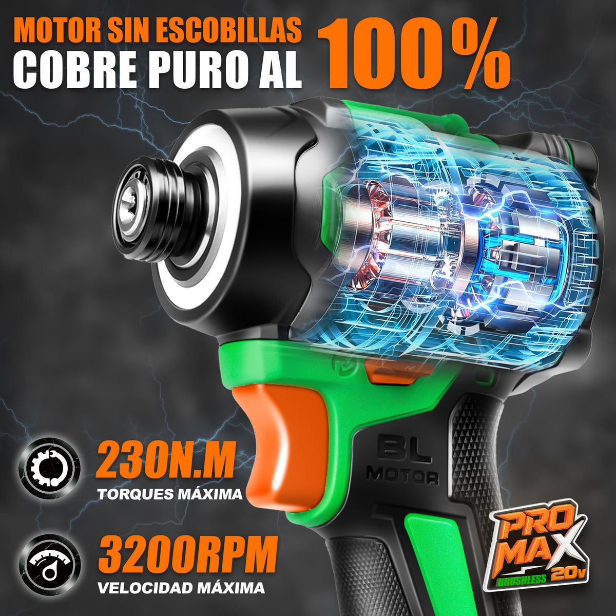 Atornillador De Impacto Inalámbrico 20v Anirona 2108PM