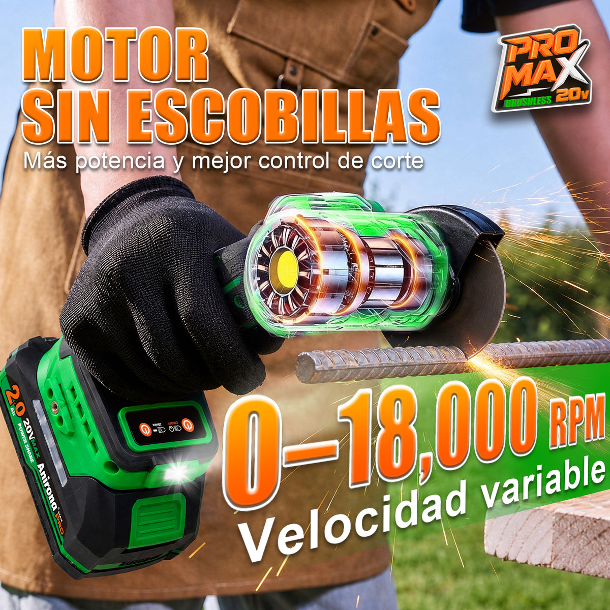 Mini Sierra De Corte Inalámbrica 20v 3 Brushless Anirona A7602PM