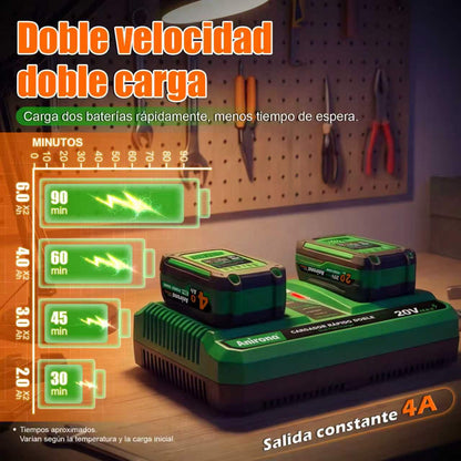 Cargador Doble Rápido 4a Para Baterías Ion Litio 20v Anirona CG20-4AD