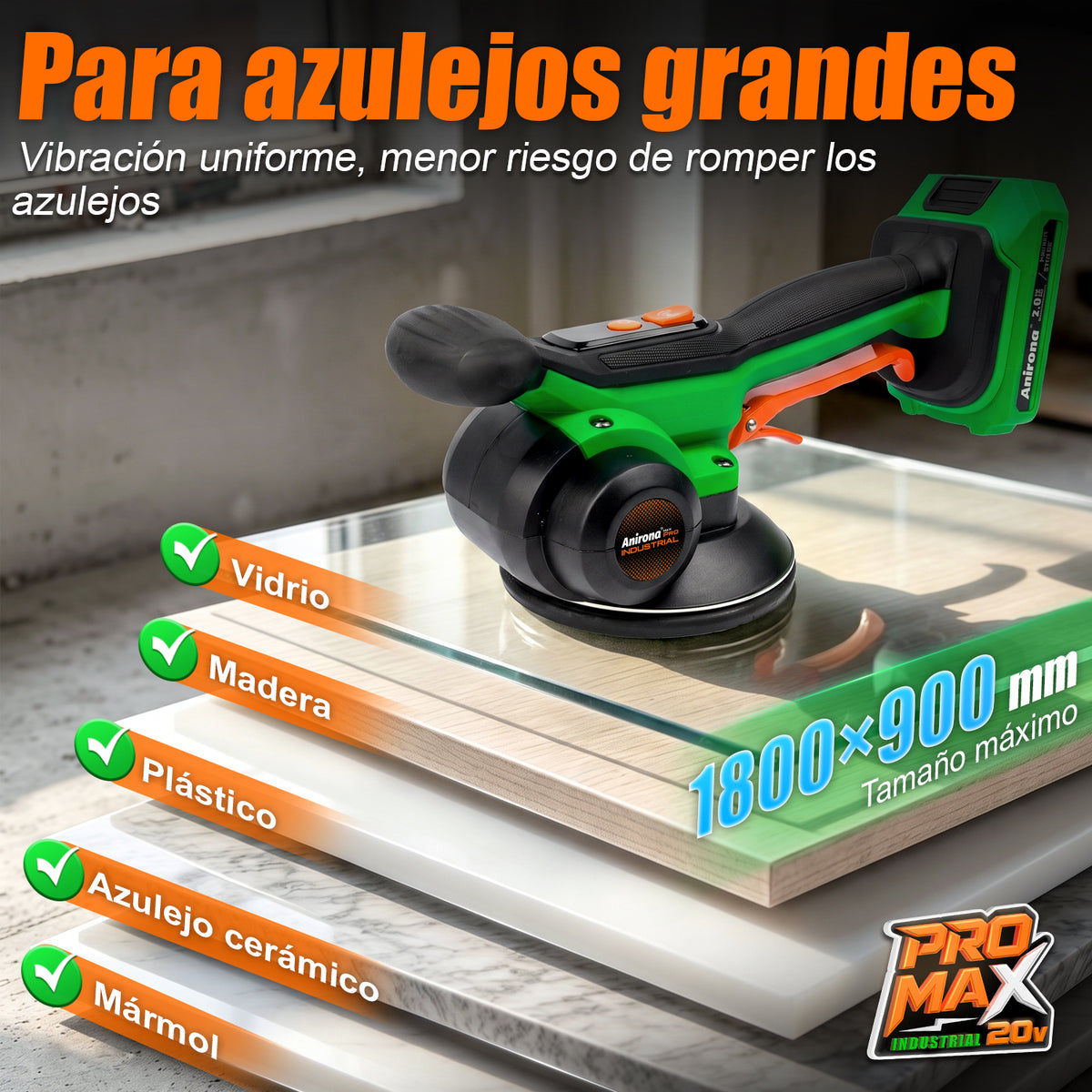 Vibrador Nivelador De Azulejos 2 Baterías 20v Anirona Promax LV123PM