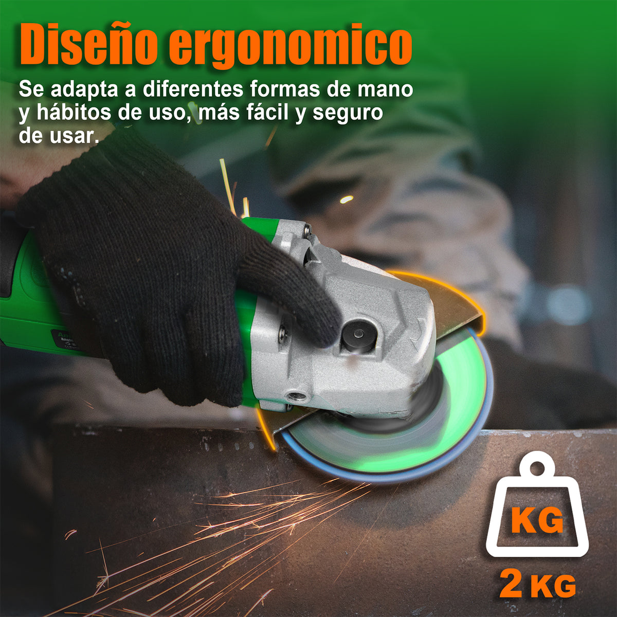 Esmeriladora Angular 1350w 4-1/2 Industrial Anirona AG1350LP