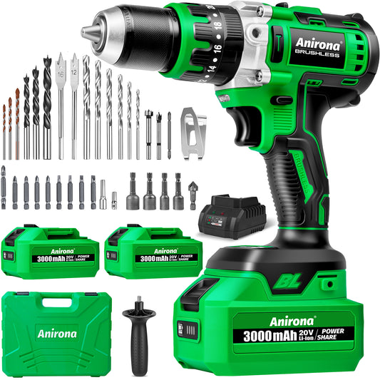 Taladro Rotomartillo Sin Carbón 2 Baterías 3ah 1/2'' Anirona