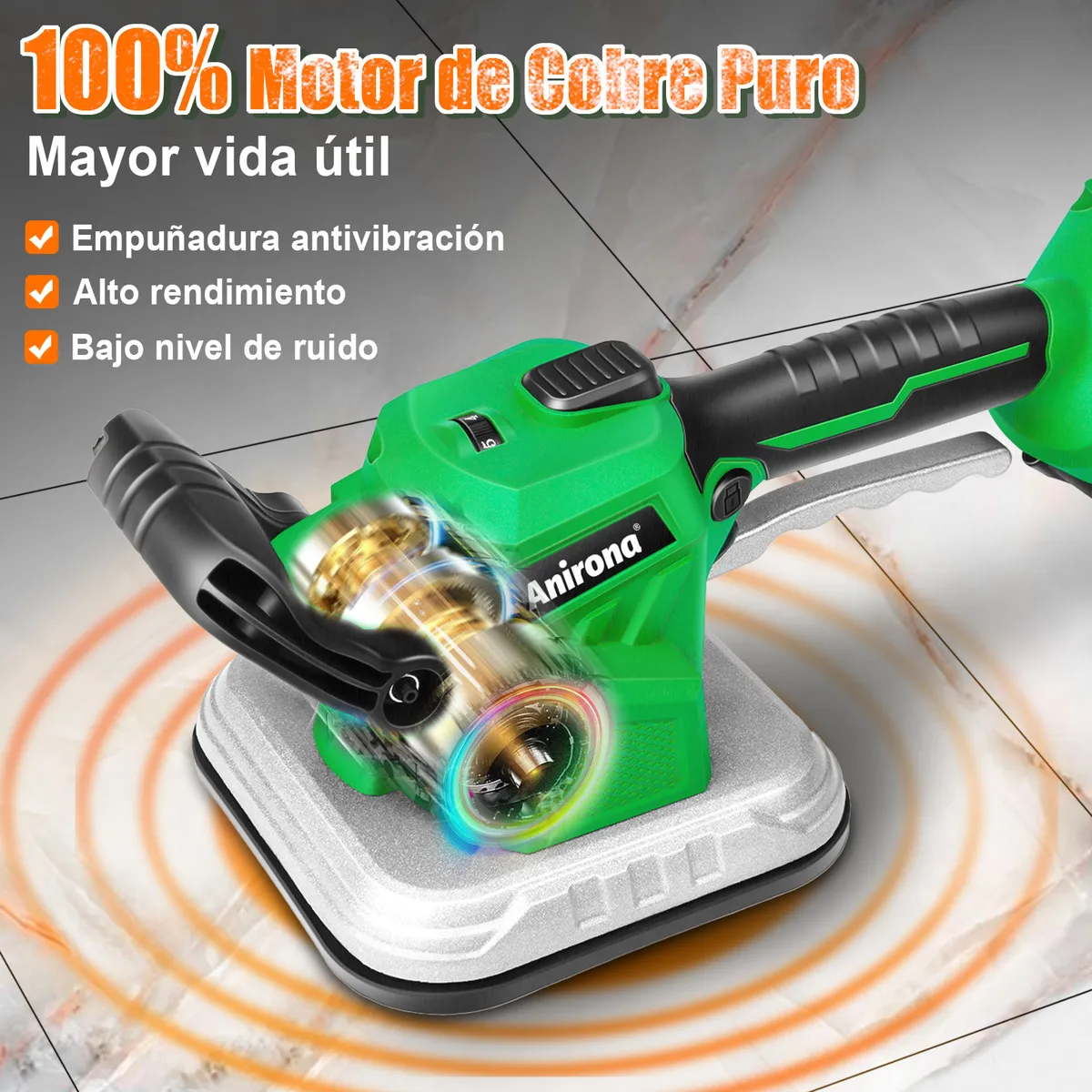 Vibrador Nivelador De Azulejos Adsorción 2 Baterías Anirona