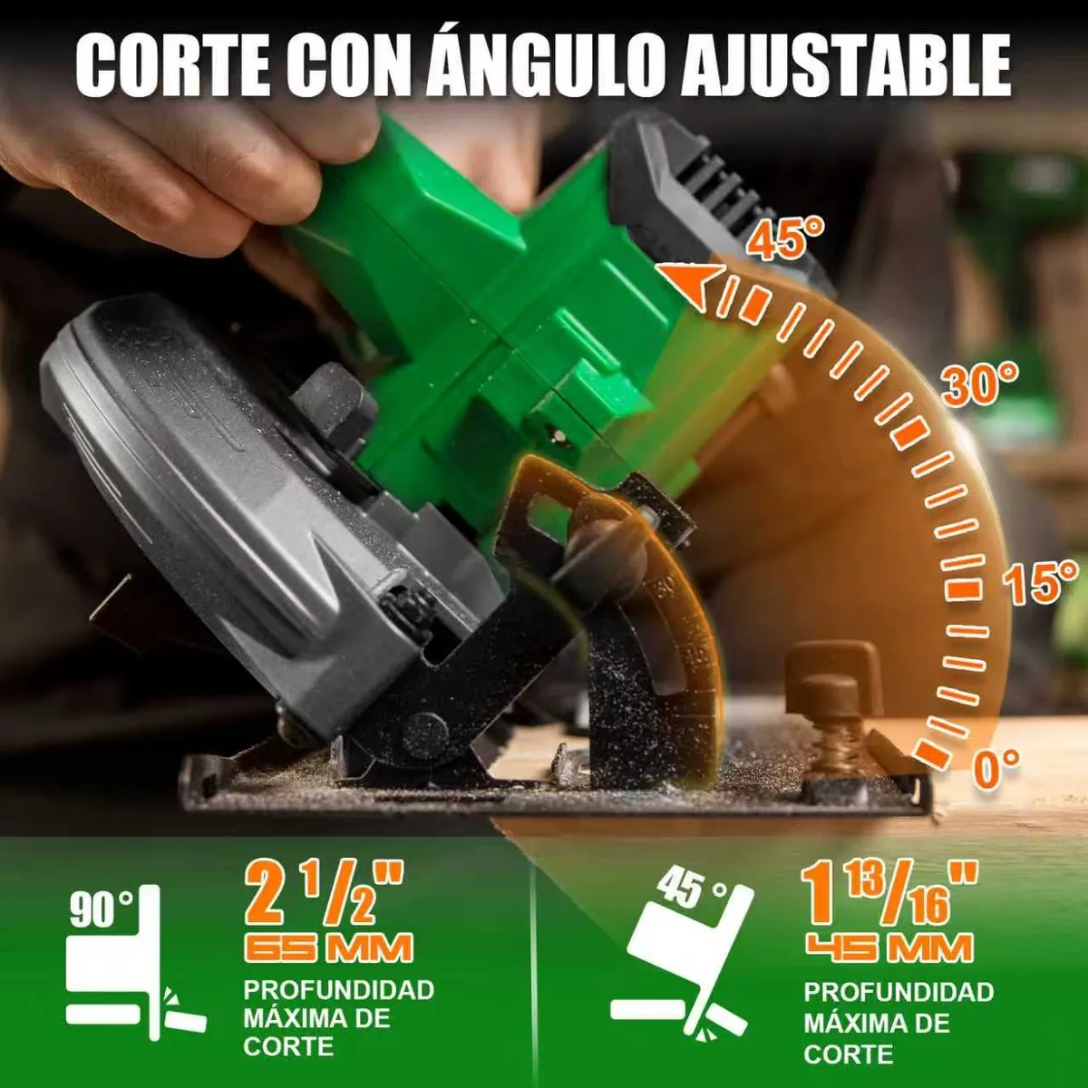 Sierra Circular Sin Carbones Inalámbrico 7-1/4 Anirona 4.0ah