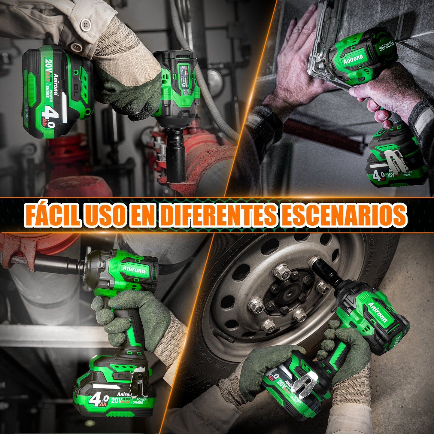 Llave De Impacto Inalámbrico 850nm 4000mah Anirona Promax W850PM