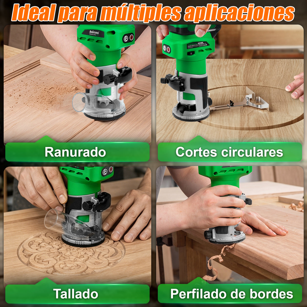 Router Rebajadora Inalámbrico Brushless 20v 4.0ah Anirona AA20-R2302