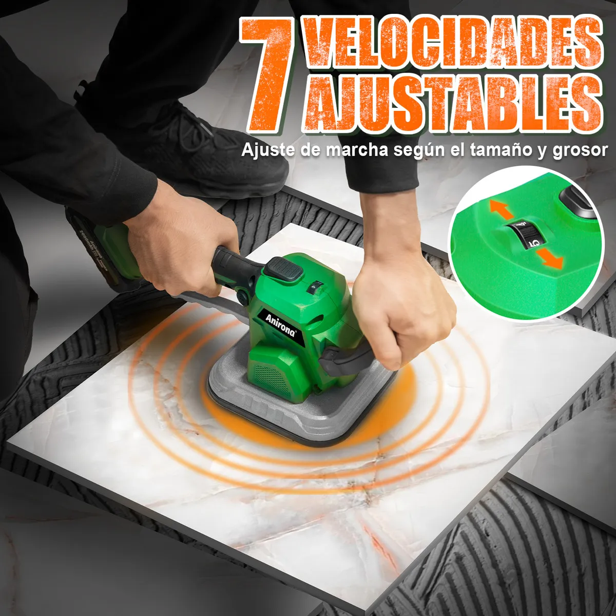 Vibrador Nivelador De Azulejos Adsorción 2 Baterías Anirona