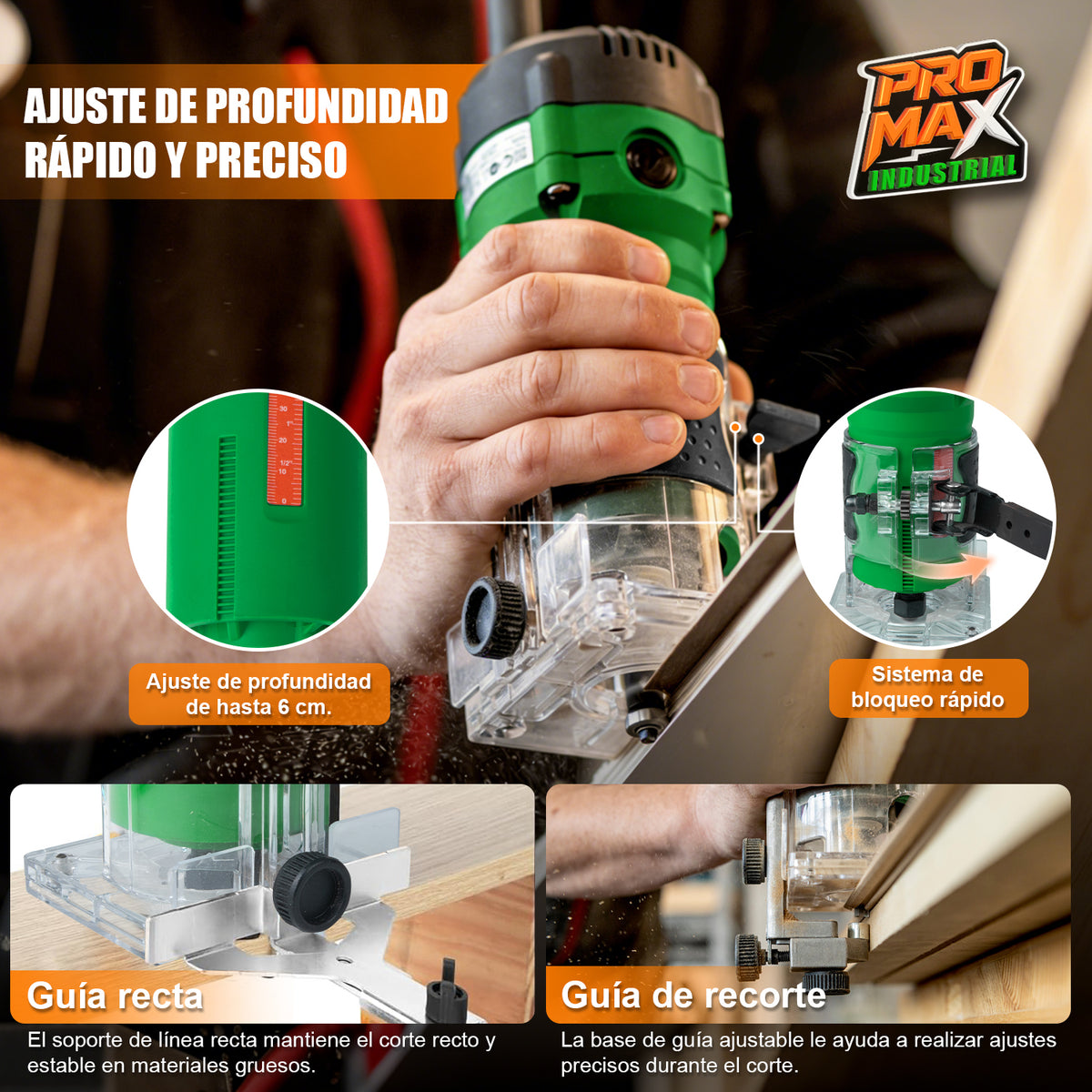 Router Anirona 800w +5 Brocas Carburo 1/4'' AR800