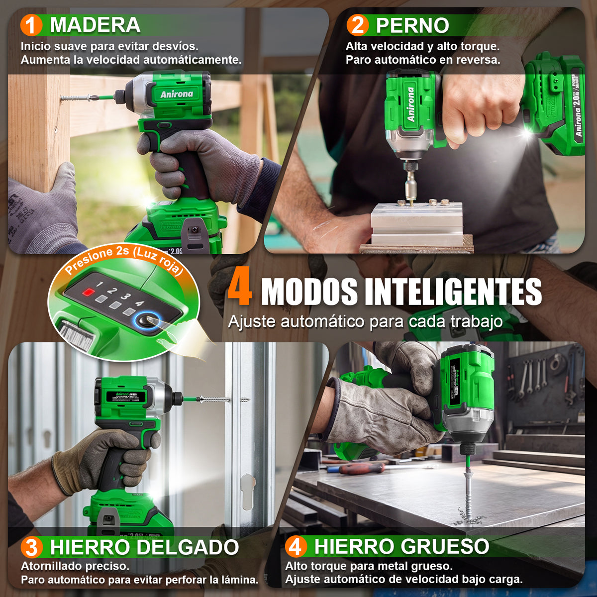 Kit De Atornillador De Impacto & Rotomartillo Sin Carbones AW965 &AA2015-BL