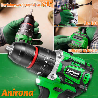 Taladro Rotomartillo Sin Carbones Inalámbrico 20v Anirona AA20-T10-1