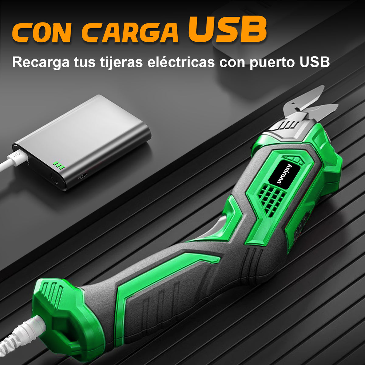 Tijera Eléctrica Inalámbrica Para Cortar Lamina Tela Anirona  AS107